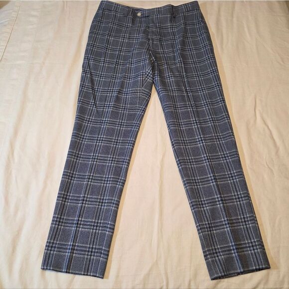 Tommy Hilfiger Blue Plaid Suit Mens 42L Pants Are 34/32 - Picture 4 of 6